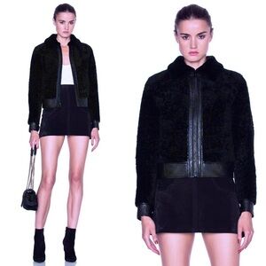 MARTIN GRANT PARIS 70s Navy Wool Blend Faux Shearling Boxy Sherpa Teddy Jacket 6